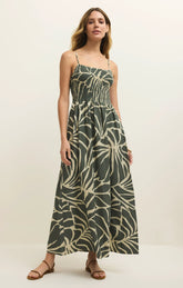 Bayside Tova Palm Linen Maxi Dress