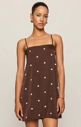 Maude Satin Dot Mini Dress