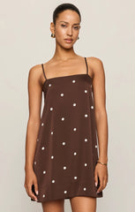 Maude Satin Dot Mini Dress