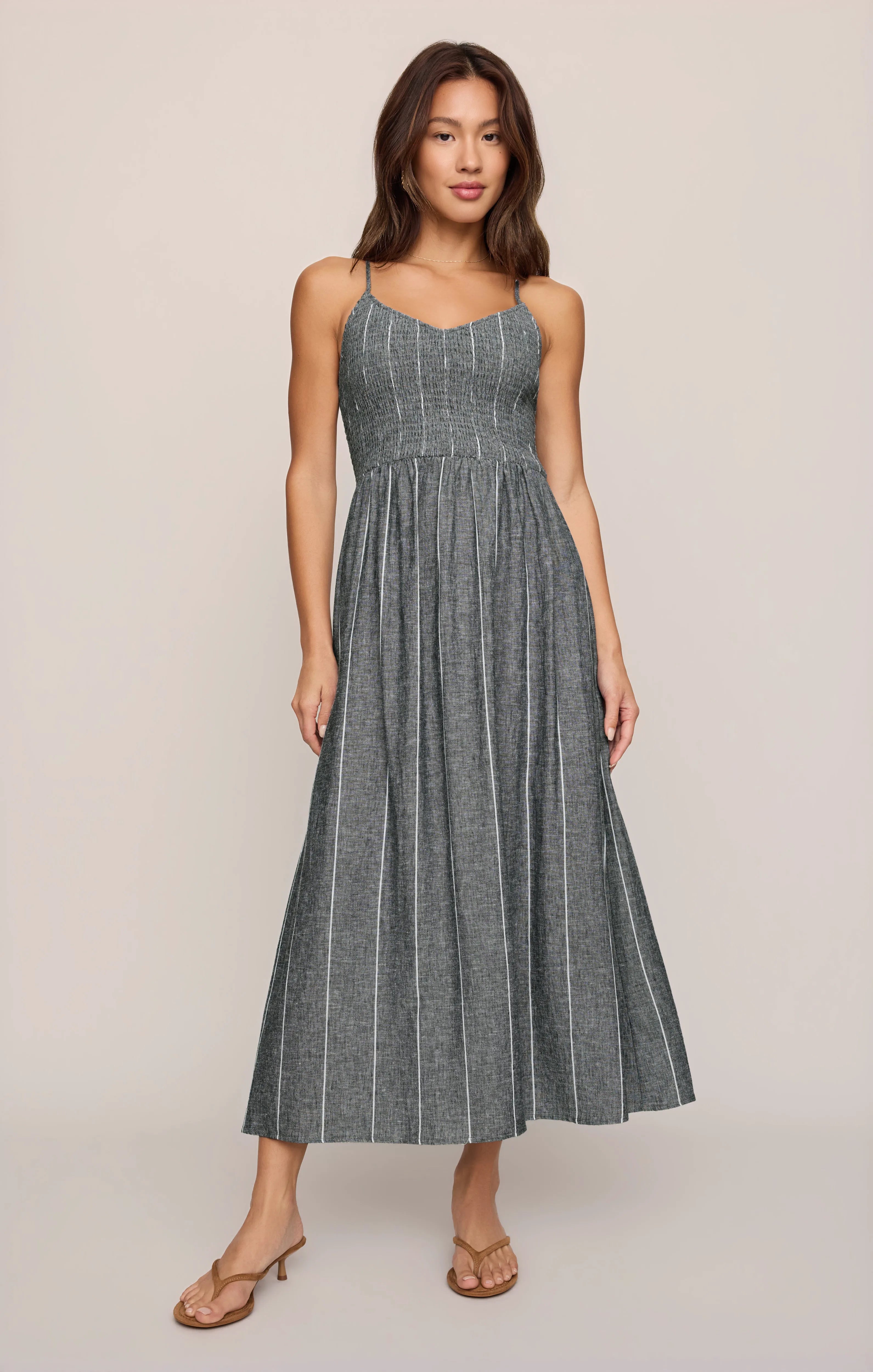 Romy Striped Linen Maxi Dress