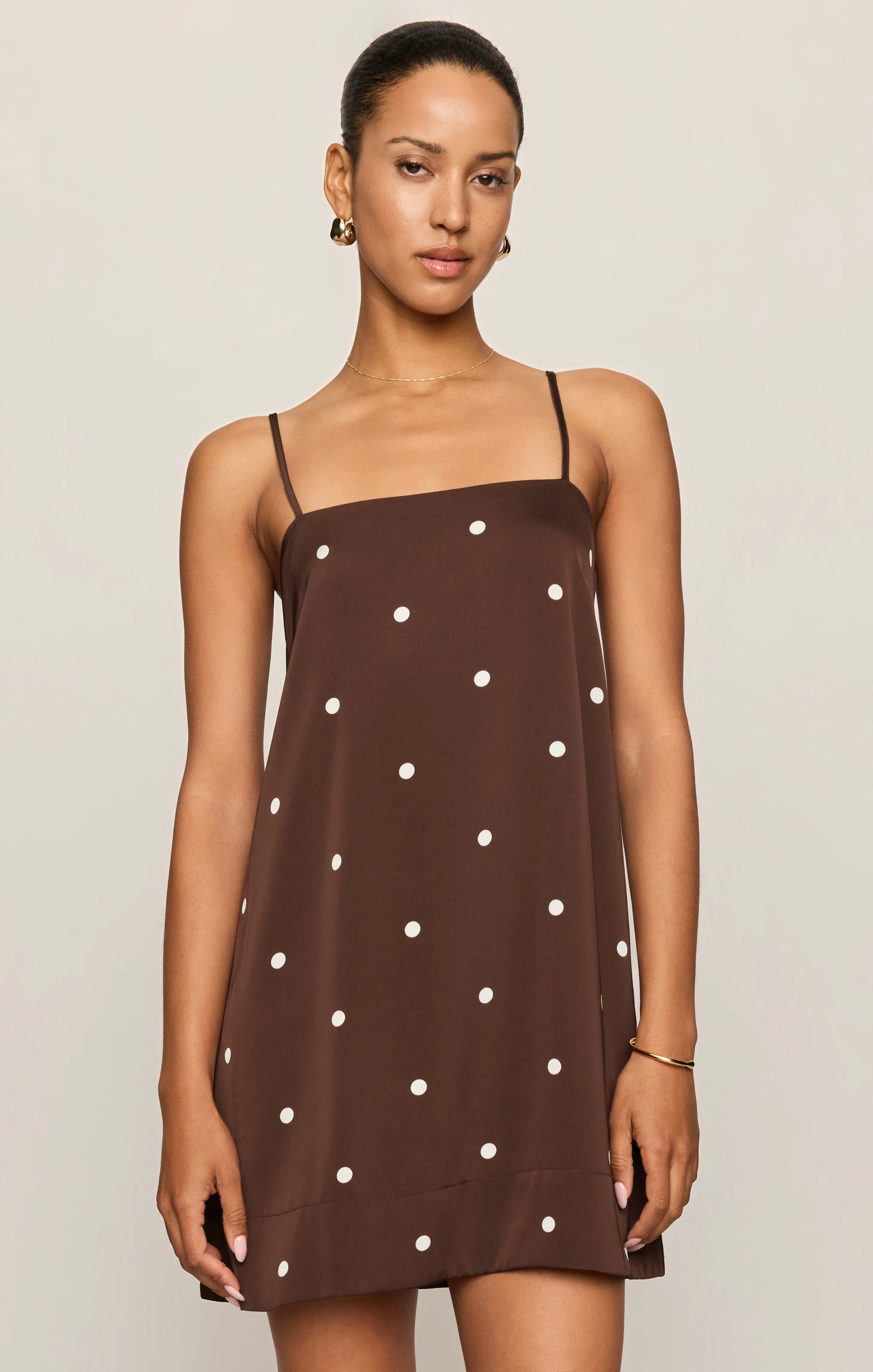 Maude Satin Dot Mini Dress